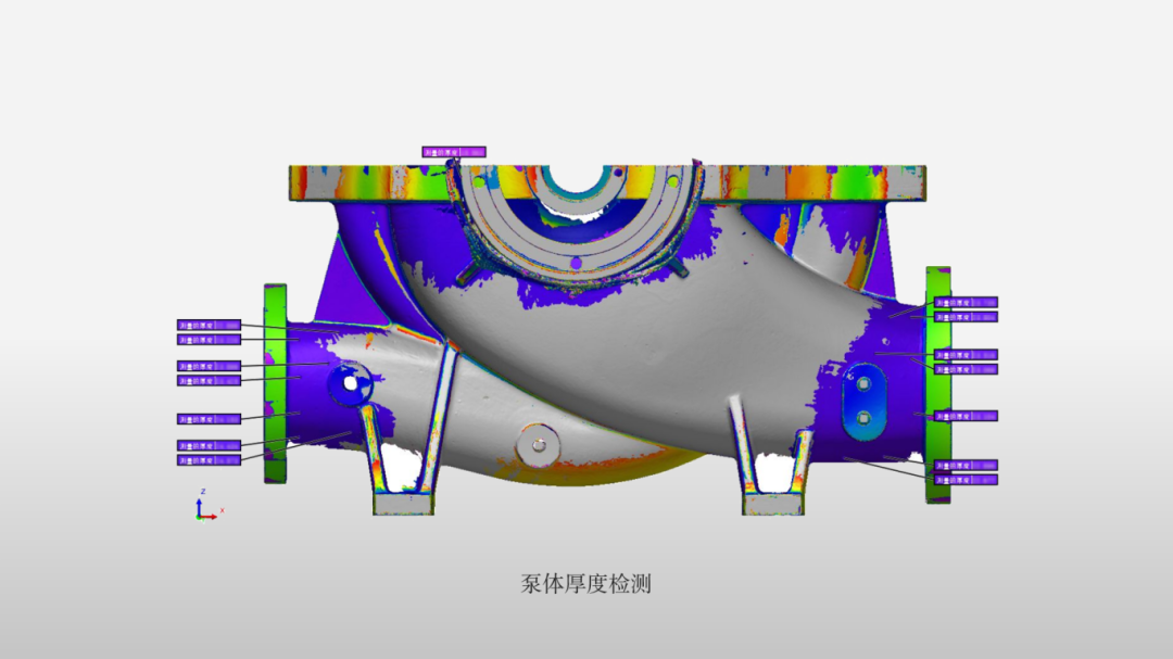 检测泵体壁厚、空间尺寸和关键公差